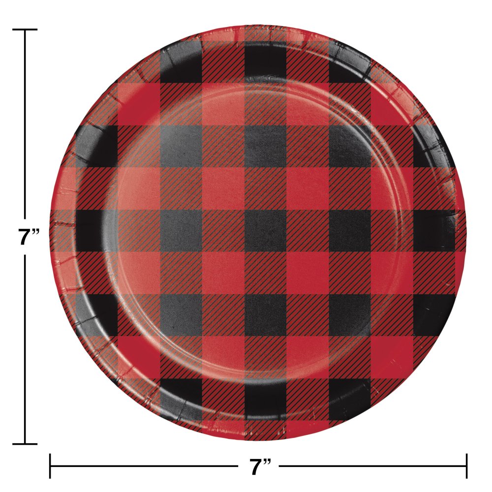 Buffalo Plaid 7" Paper Plates - 8ct