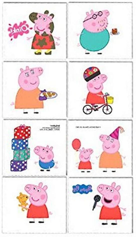 Peppa Pig Temporary Party Tattoos, 2" x 1.75", 16ct