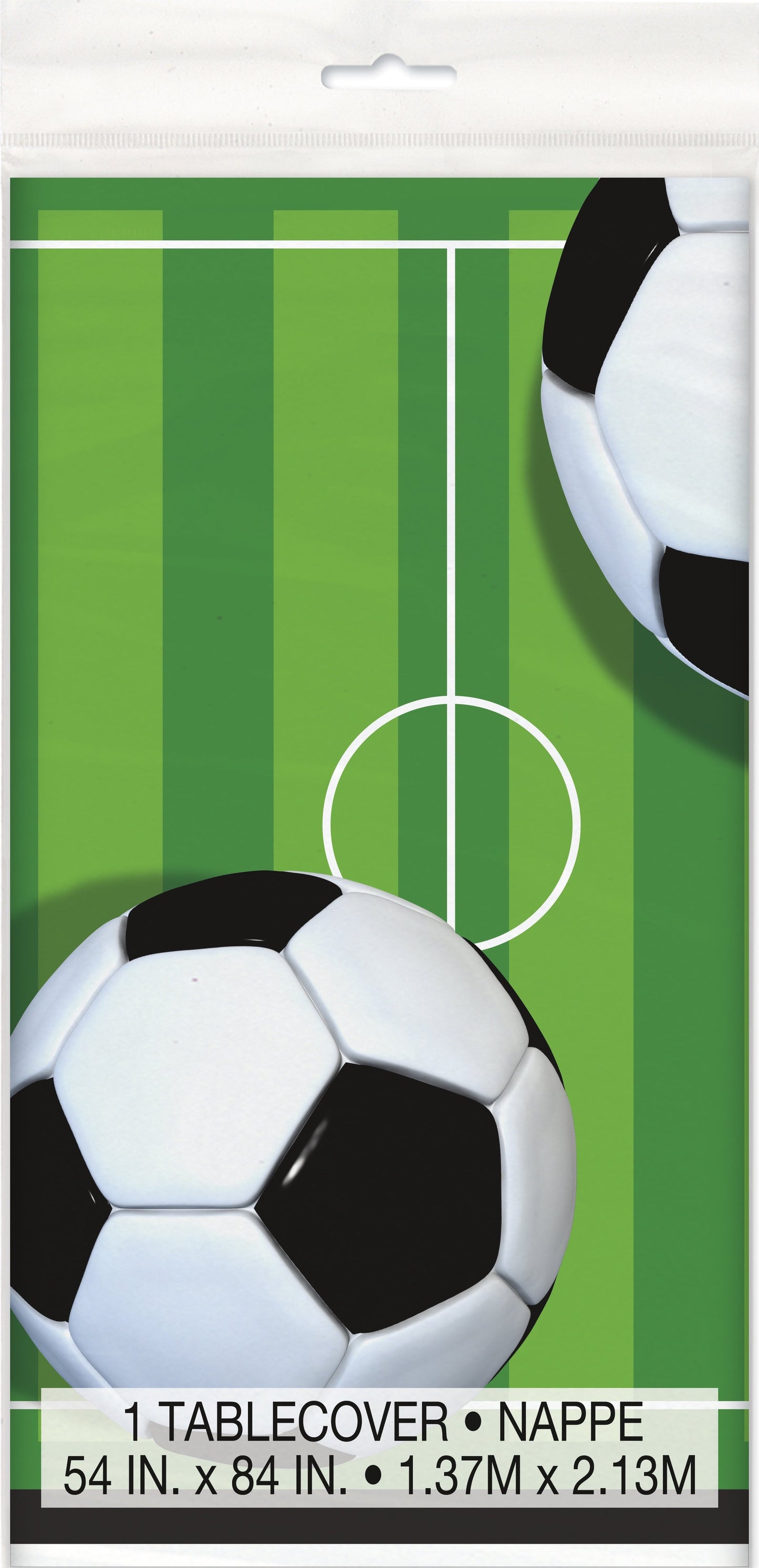 3D Soccer Rectangular Plastic Table Cover  - 54" x 84"