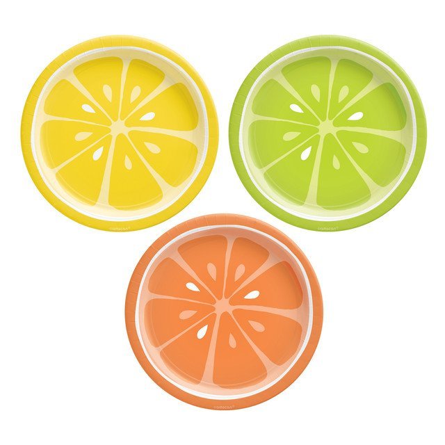 Tutti Frutti 7" Round Assorted Design Paper Plates - 8ct