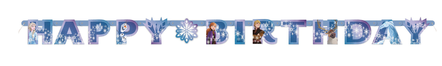 Disney Frozen 2 Large Jointed Happy Birthday Banner - 6ft