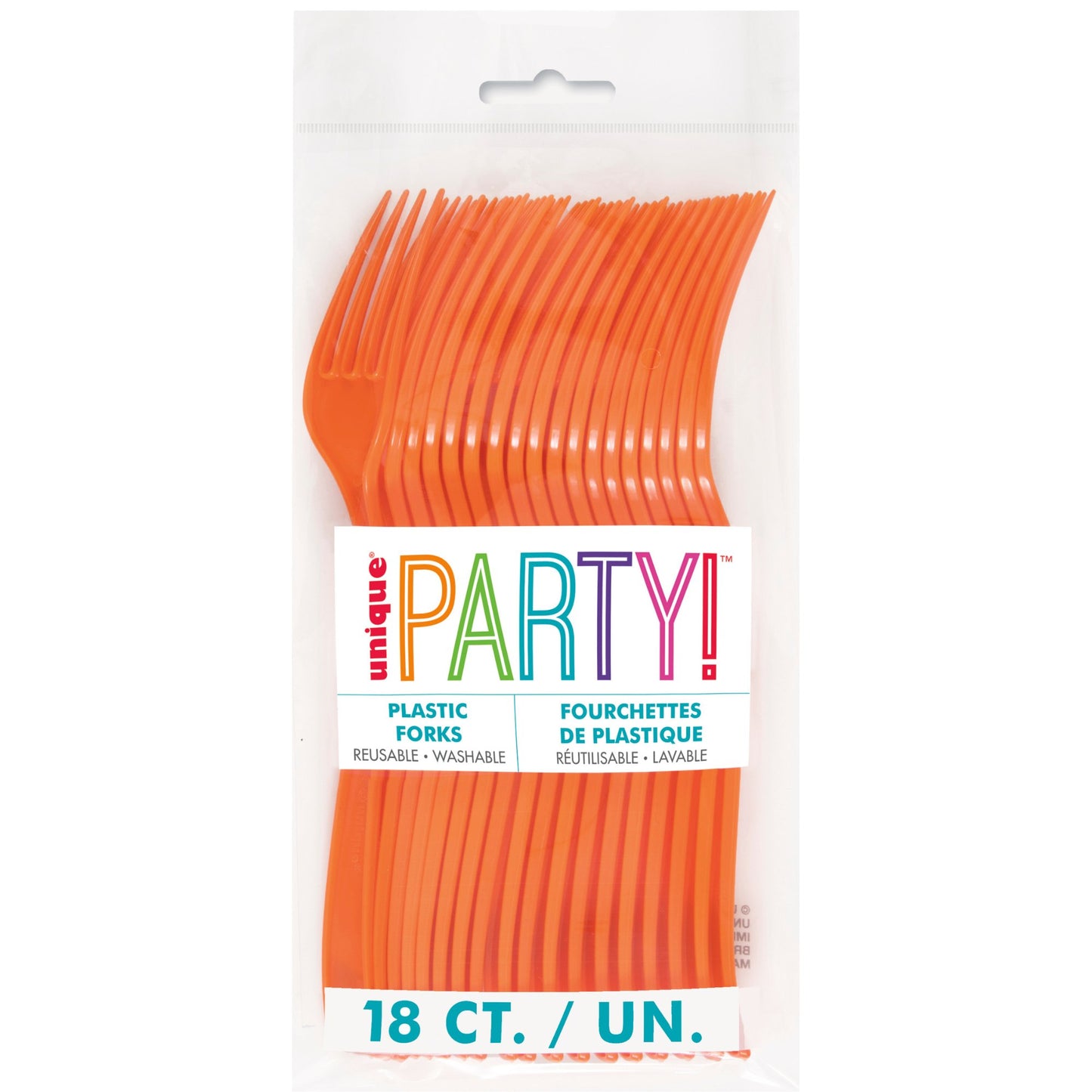 Pumpkin Orange Solid Plastic Forks - 18ct