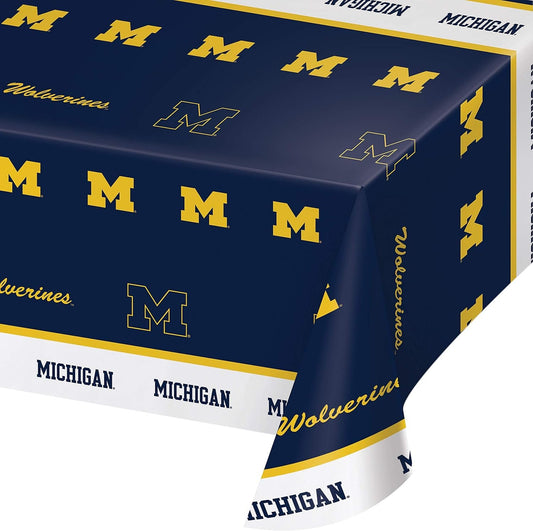 University of Michigan Plastic Table Cover - 54" x 108" - 1ct