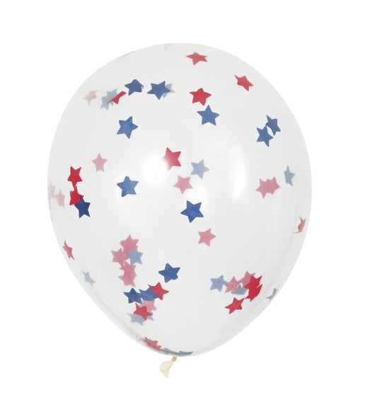 Clear Latex Balloons with Star-Shaped Confetti 16" - 5ct