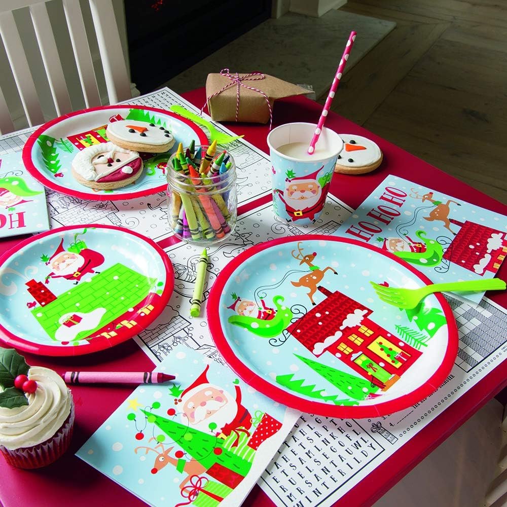 Colorful Santa Christmas Beverage Napkins - 16ct