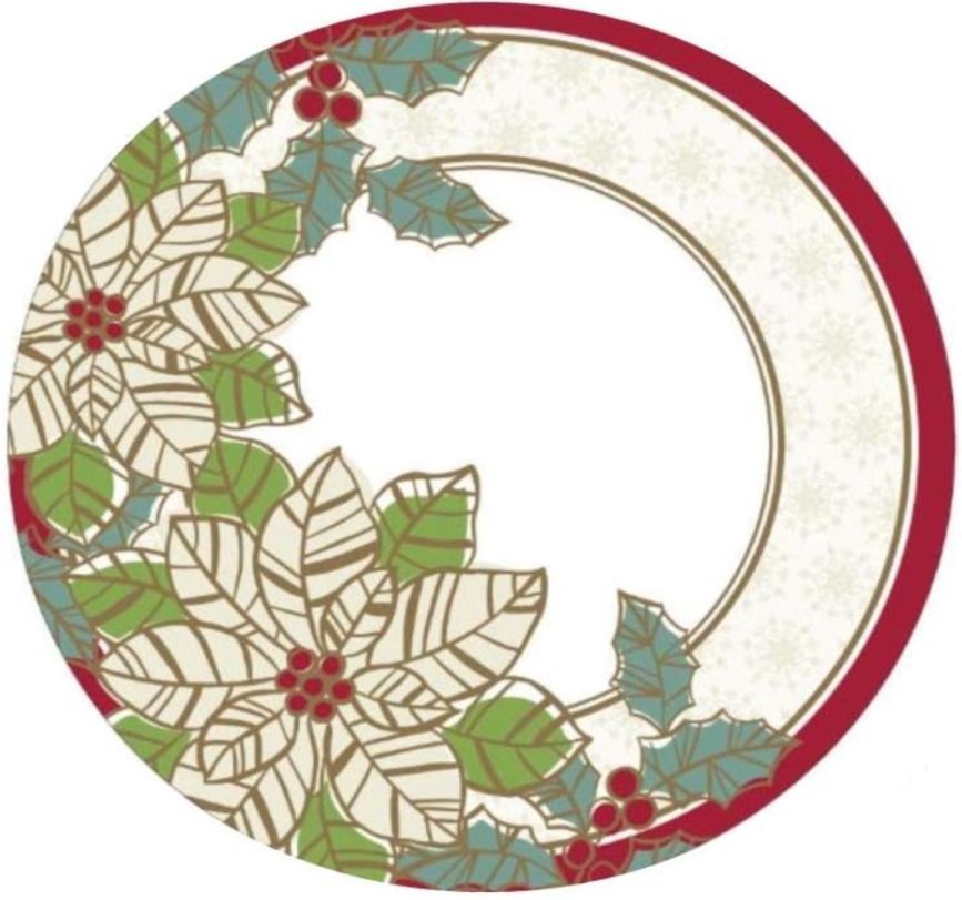 Elegant Holly 10" Dinner Plates - 50ct