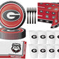 University of Georgia Party Supplies Pack with UGA Lunch Plates and UGA Napkins for 16 Guests