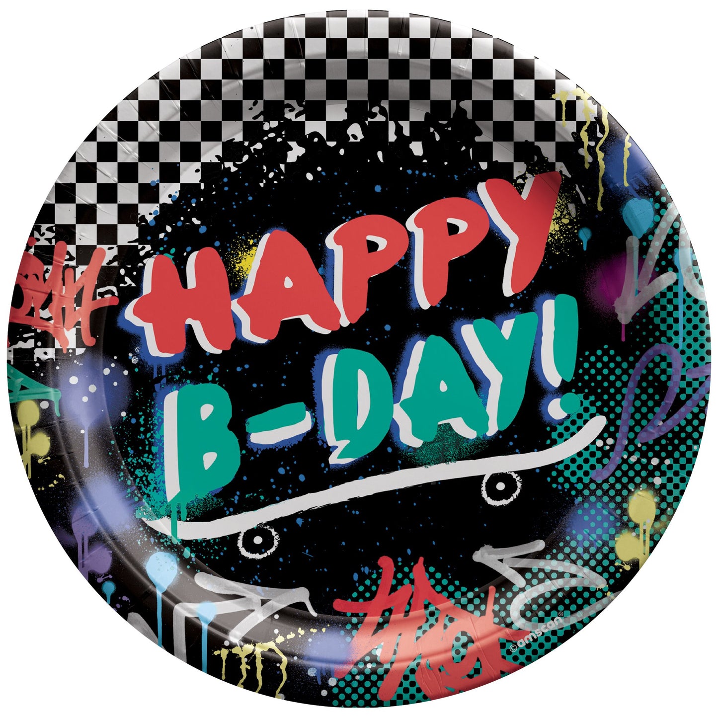 Skater Party 9" Round Paper Plates - 8ct