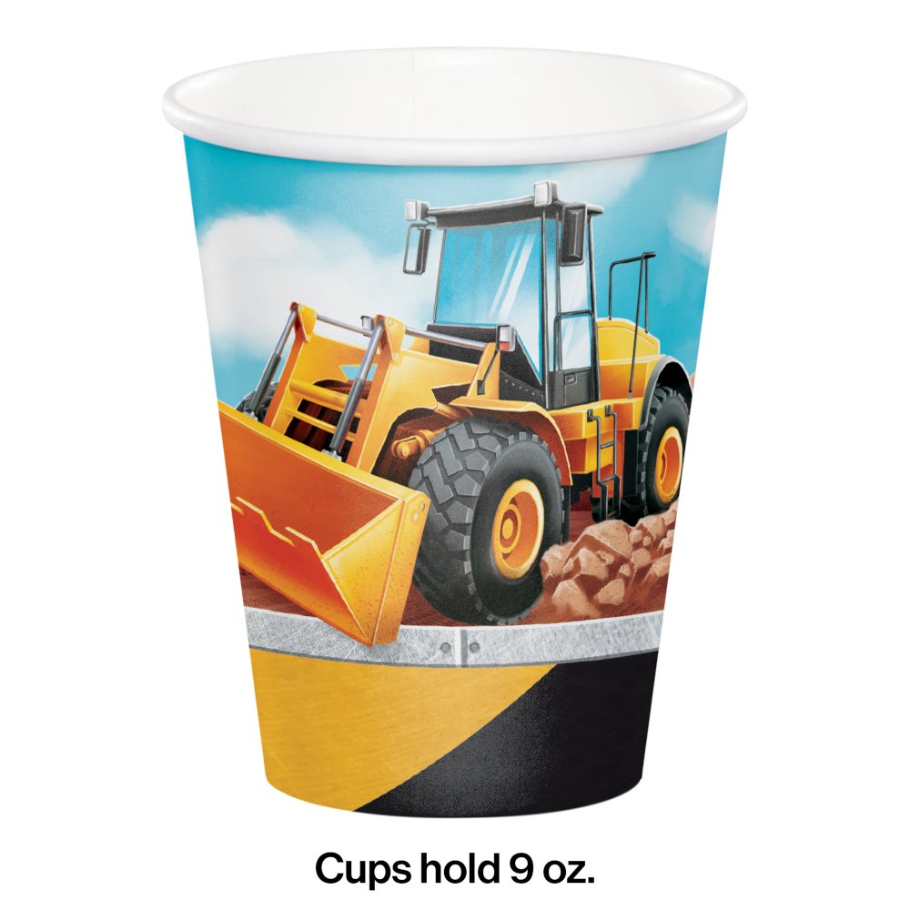 Big Dig Construction Hot/Cold Paper Cup 9oz. - 8ct