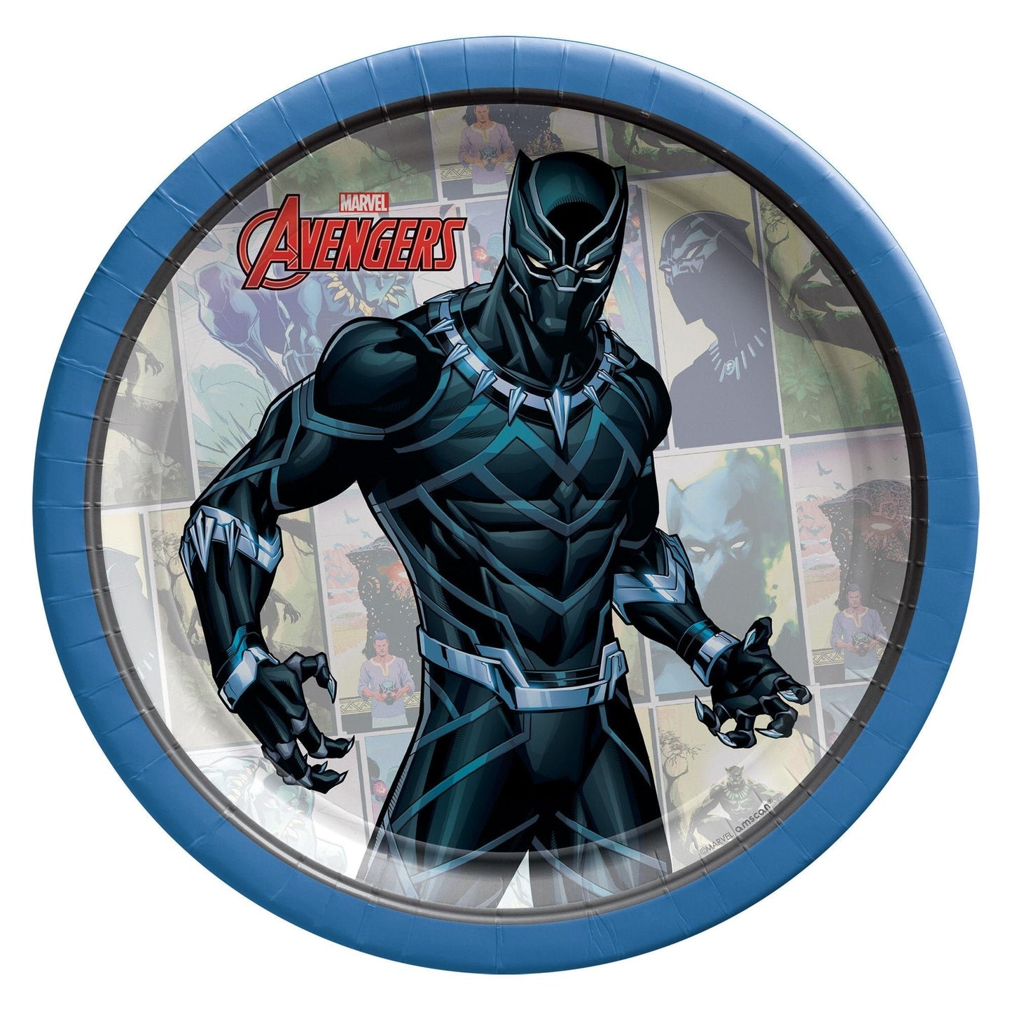 Marvel Black Panther 7" Round Paper Plates - 8ct