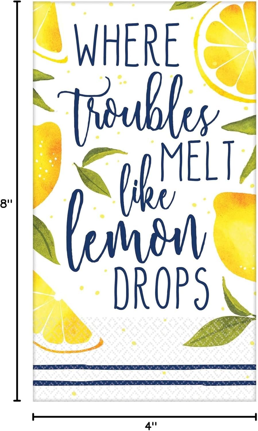 Lemons Guest Towels 4" x 8" - 16Ct