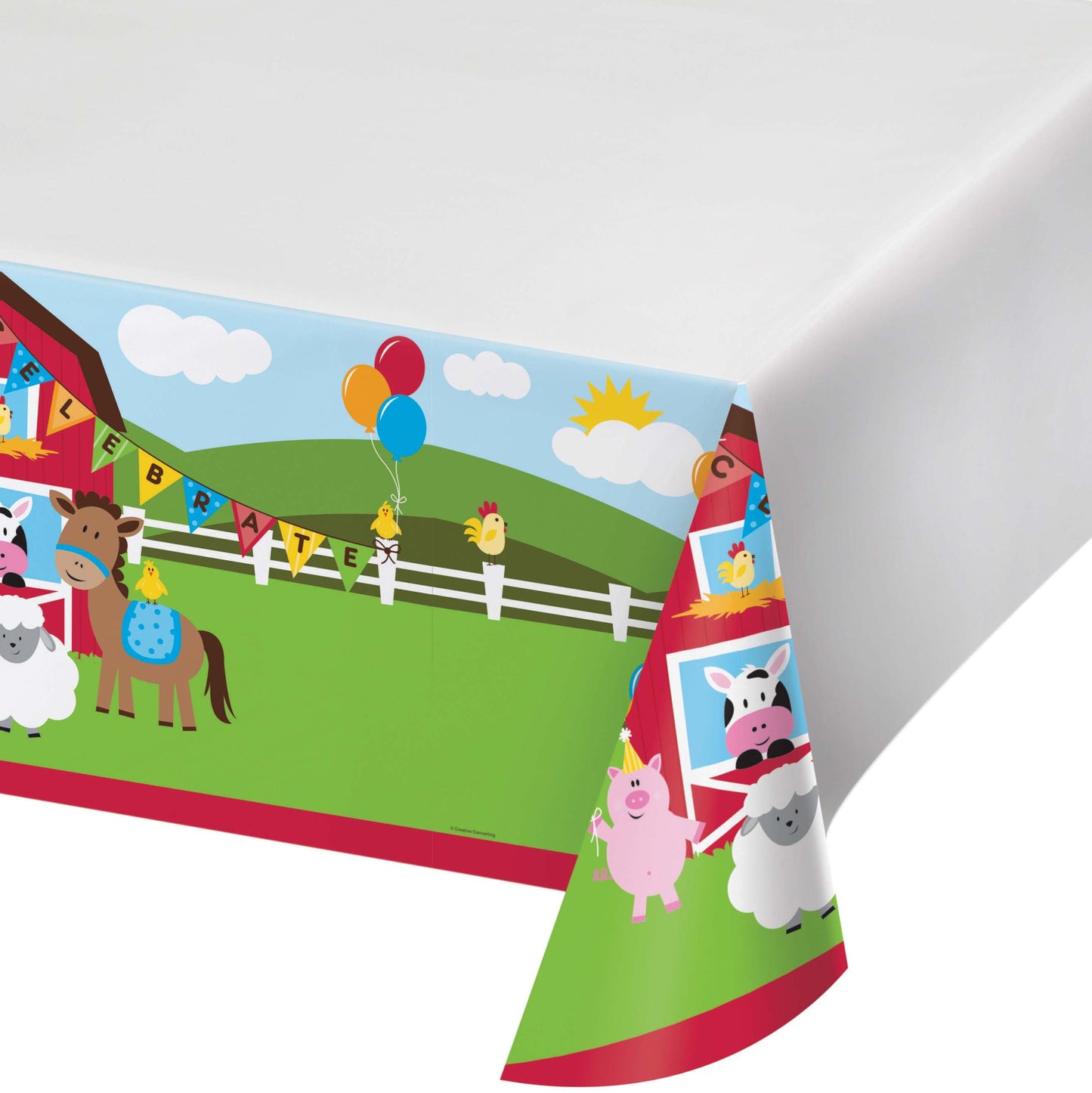 Farmhouse Fun  Plastic Table Cover - 54" x 108"