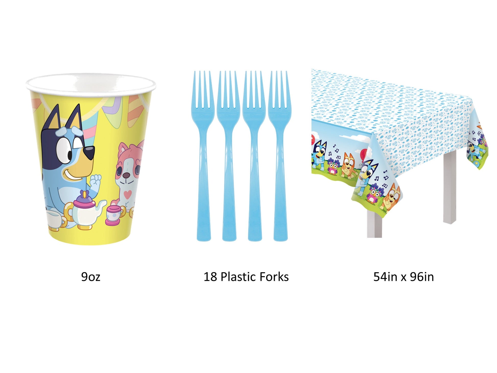 Cups, Forks, & Table Cover