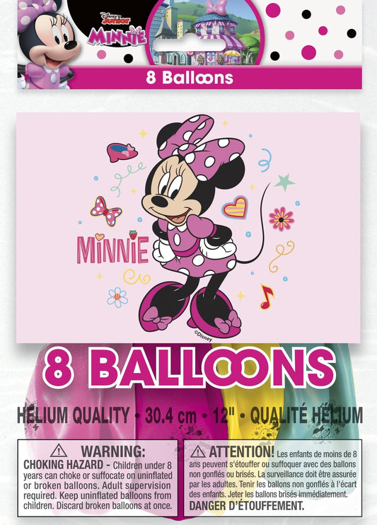 Disney Iconic Minnie  Mouse 12" Latex Balloons - 8ct