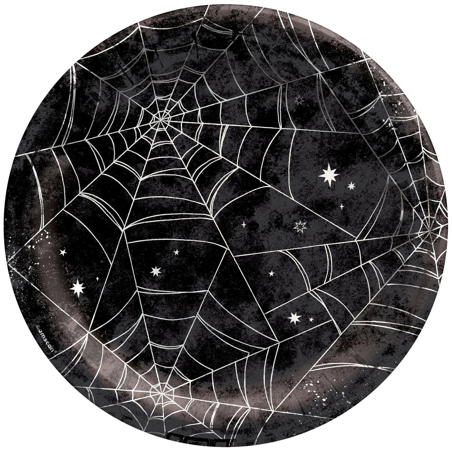 Spider Web Night Halloween 10" Round Paper Plates - 20ct