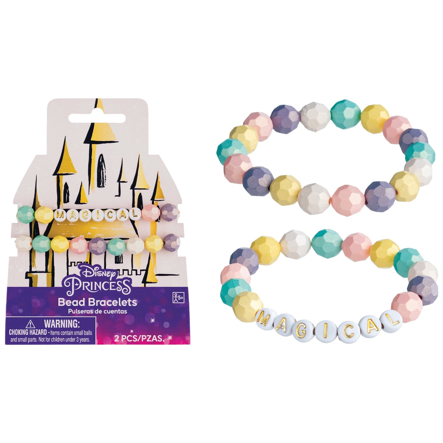 Disney Princess Bead Bracelets - 2ct