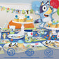 Bluey Birthday Party Supplies Bundle with Bluey Dinner Plates, Bluey Cake Plates, Bluey Napkins, and Bluey Table Cover - Serves 16