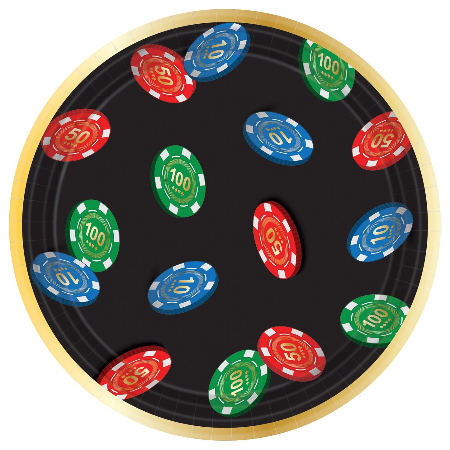 Roll The Dice Casino Party 7" Round Plates - 8ct