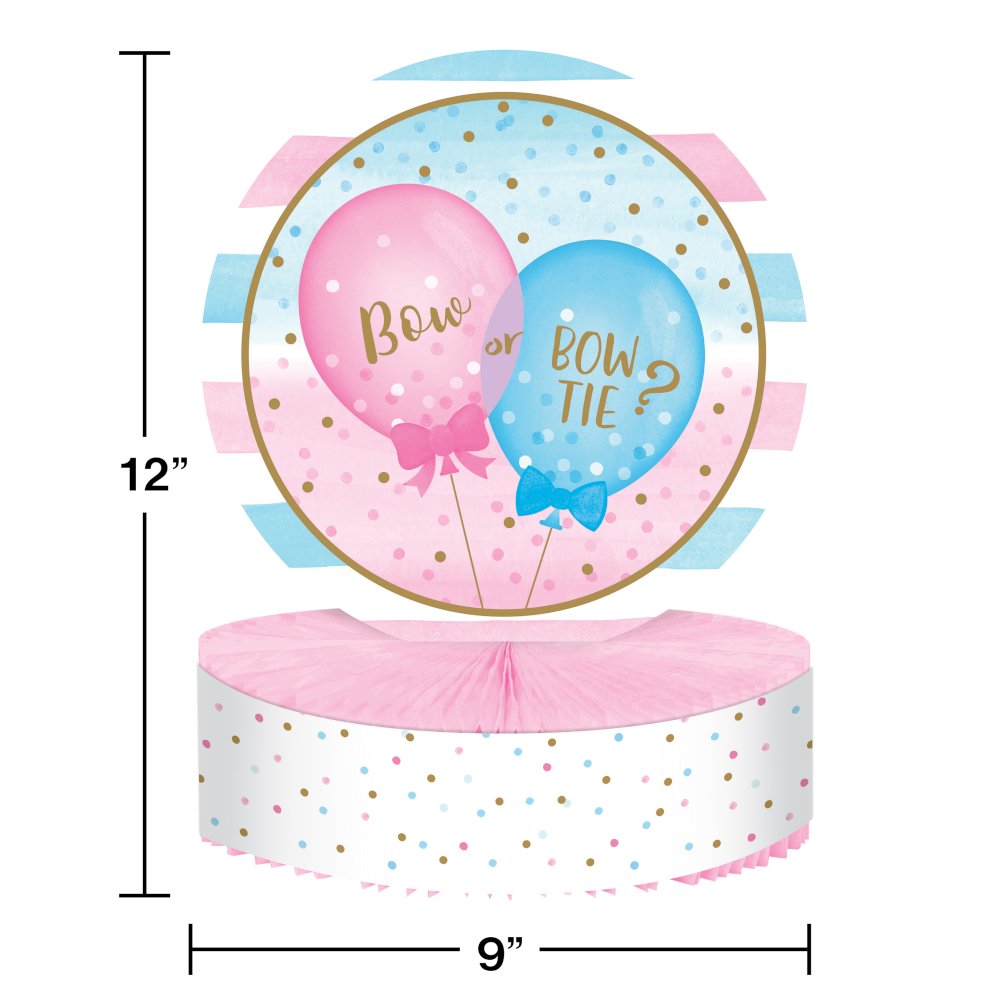 Gender Reveal Balloons Honeycomb Centerpiece