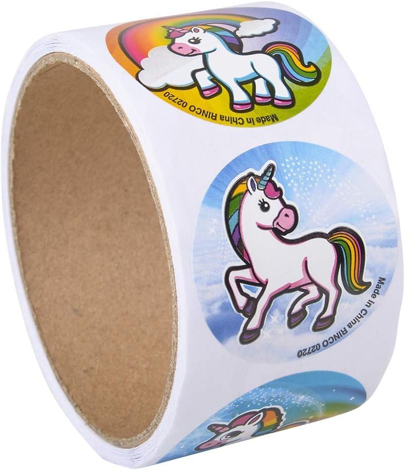 Unicorn Emoticon Sticker Roll - 100 Stickers