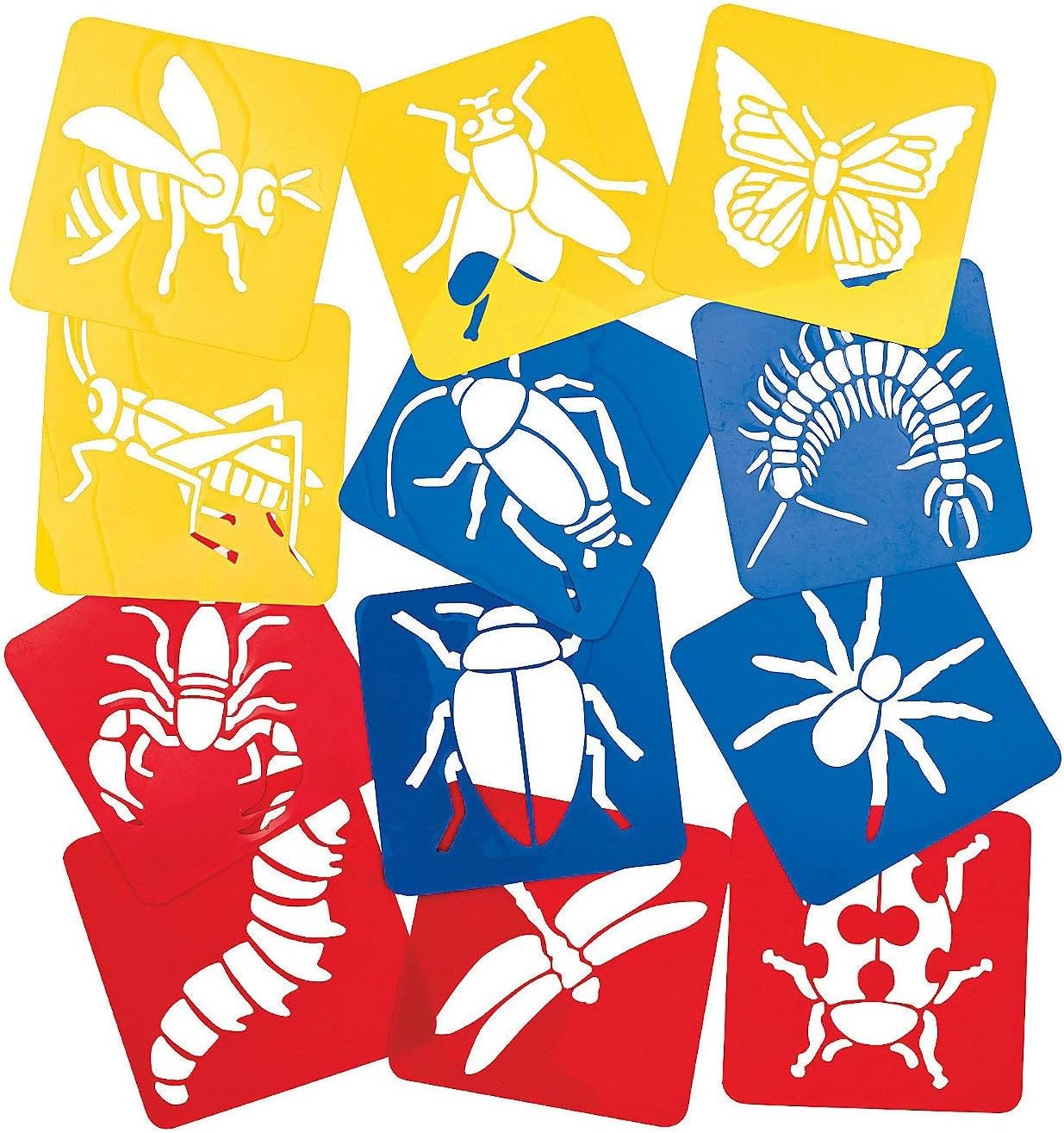 Big Bug Stencils - 12 Pieces - Educational and Learning Activities for Kids