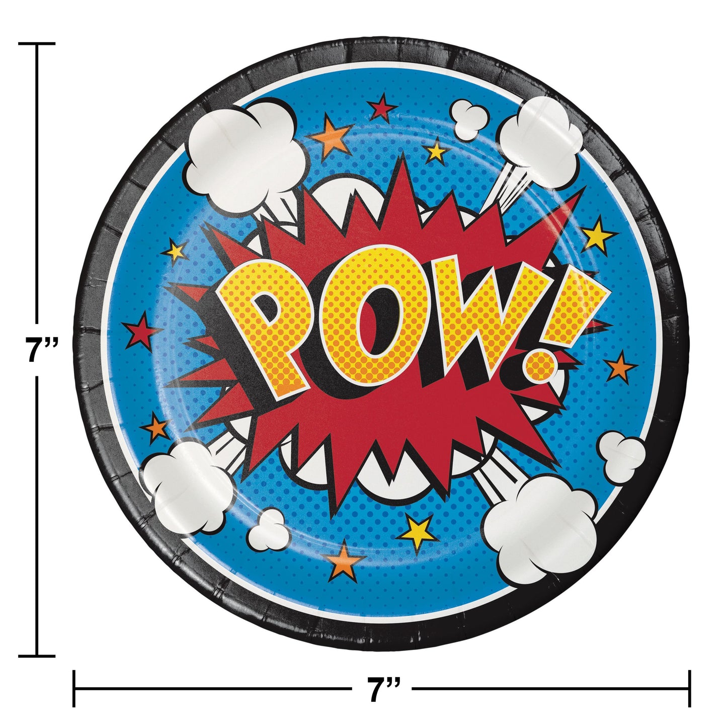 Superhero Slogans 7" Paper Plates - 8ct