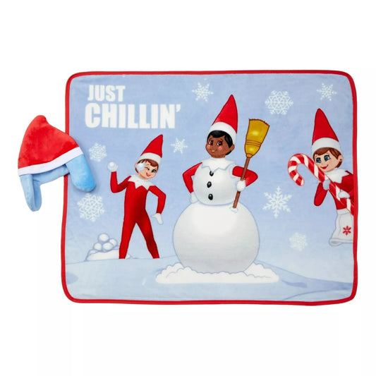 The Elf on the Shelf Plush Christmas Throw Blanket Wrap & Cozy Hat Hoodiwink Set