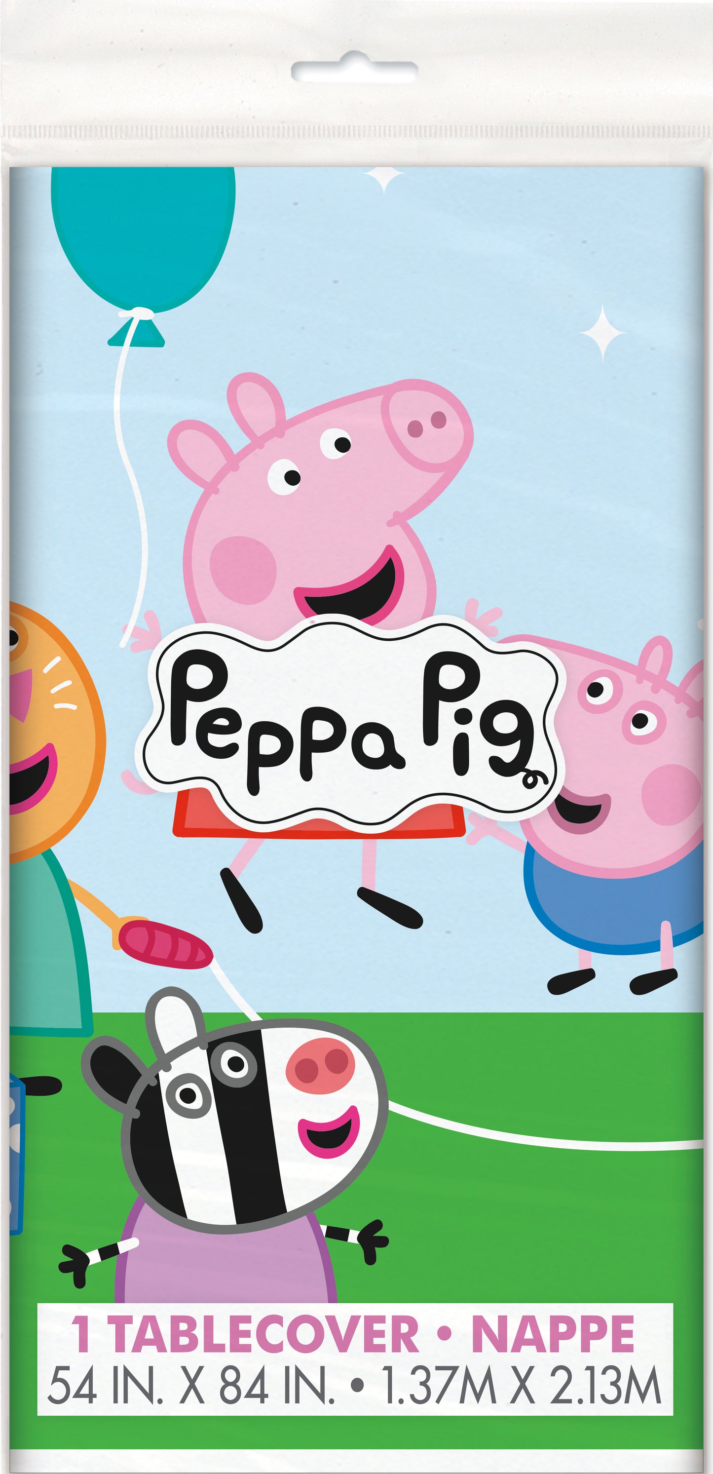 Peppa Pig  Plastic Tablecover 54"" x 84"- 1ct