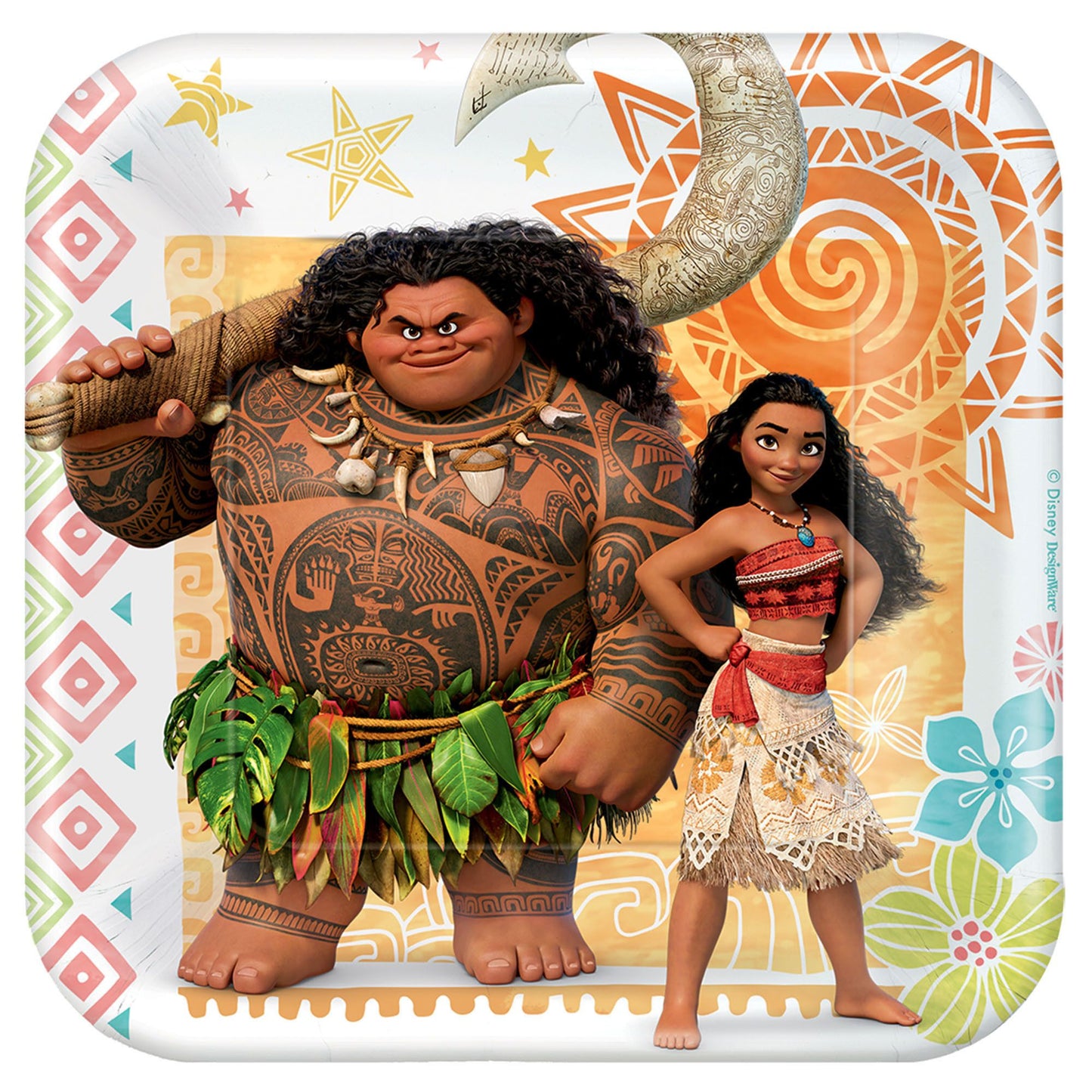 Moana 7" Square Cake Plates - 8ct