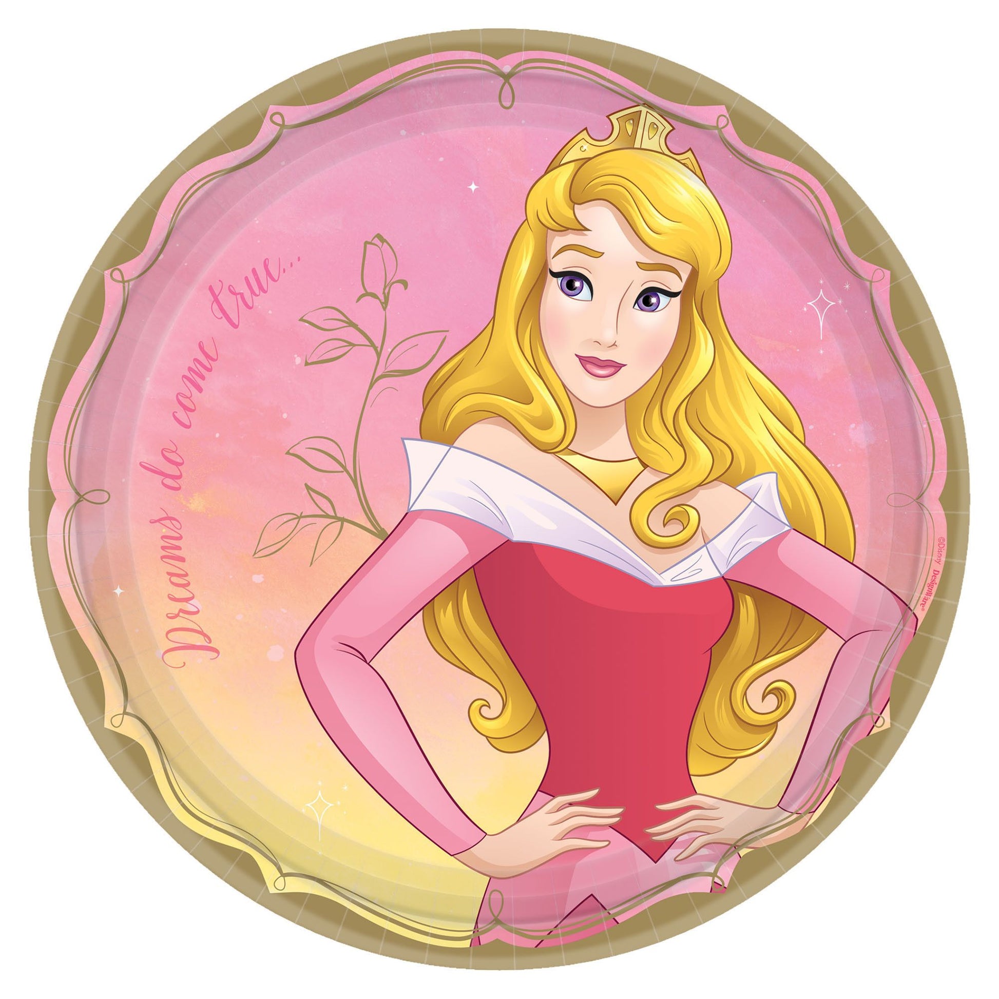 Aurora Sleeping Beauty 9" Round Luncheon Plates - 8ct