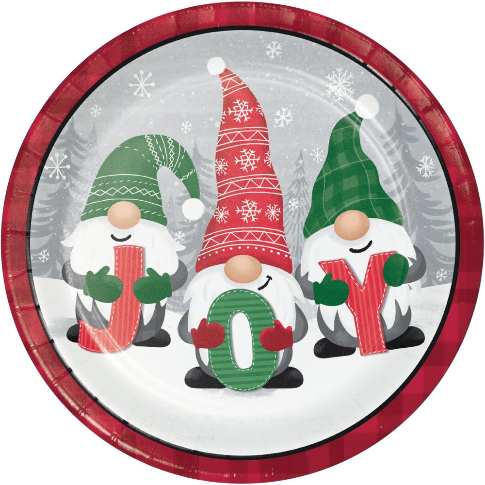 Holiday Gnomes Dinner Plates - 8ct