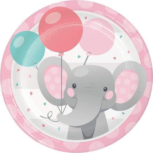 Enchanting Elephants Girl 7" Dessert Plates - 8ct