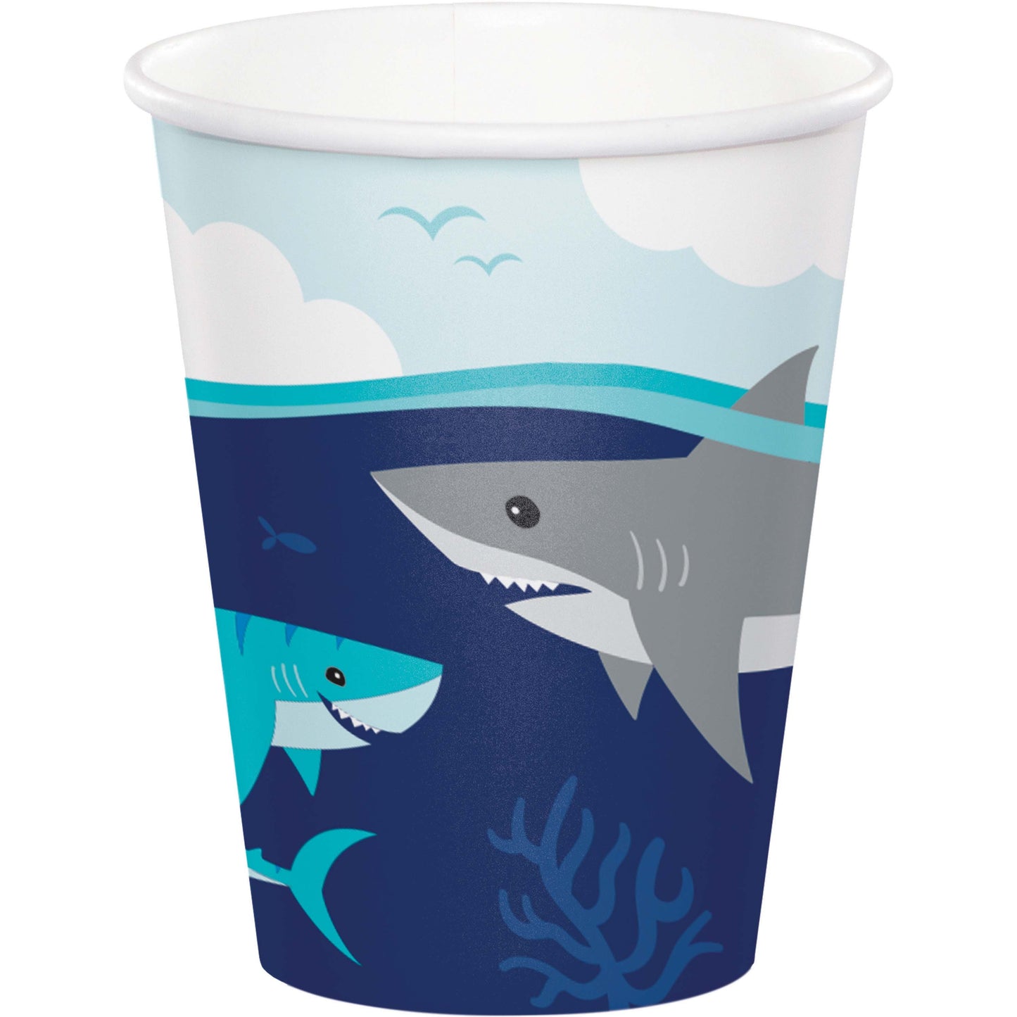 Shark Party Paper Cups - 8ct