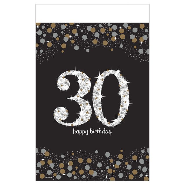 Sparkling Celebration 30th Birthday Plastic Table Cover - 54" x 102"