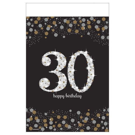 Sparkling Celebration 30th Birthday Plastic Table Cover - 54" x 102"