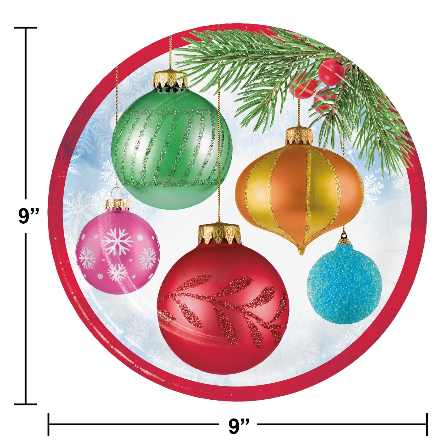 Bright Ornaments Dinner Plates - 8ct