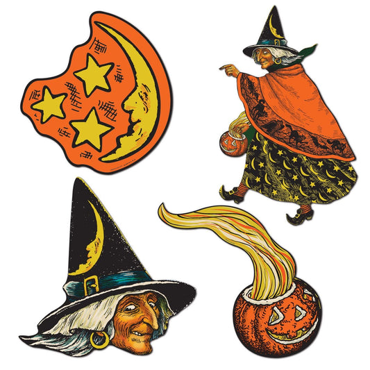 Vintage Halloween Cutouts - 4 per Package