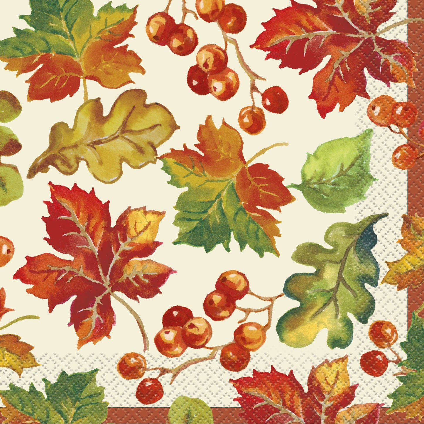 Berries & Leaves Fall Luncheon Napkins - 16ct