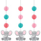 Enchanting Elephants Girl Hanging Cutouts - 3ct