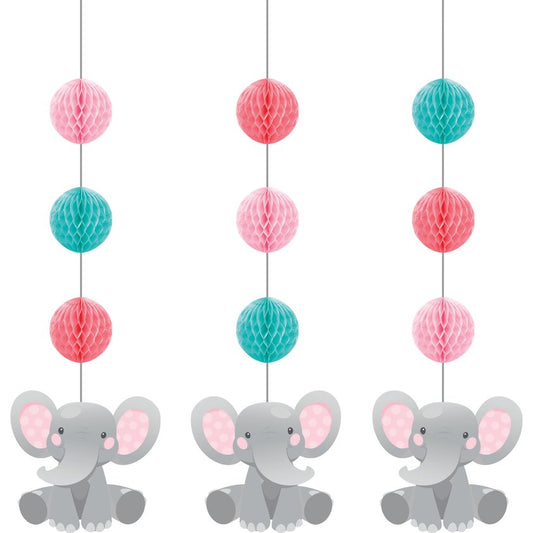 Enchanting Elephants Girl Hanging Cutouts - 3ct