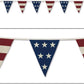 Americana Patriotic Fabric Pennant Banner, 9.5" x 12', Red/White/Blue