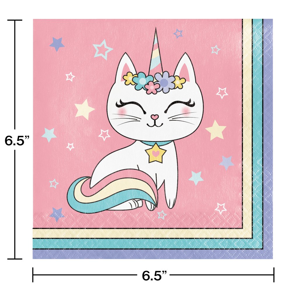 Kitty Cat Sassy Caticorn Luncheon Napkins -16ct