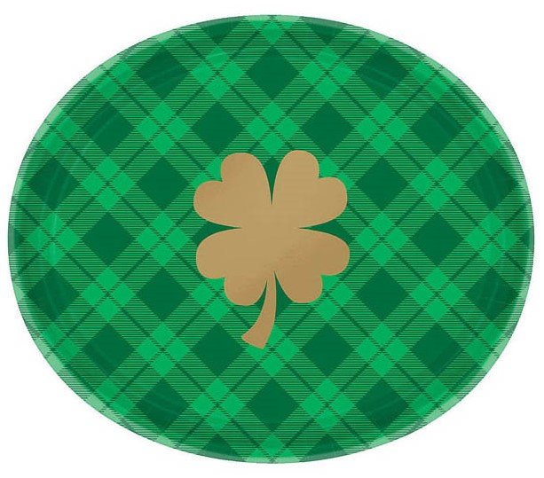 St. Patrick's Plaid Oval Platter - 18ct