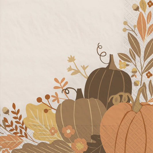 Golden Autumn Luncheon Napkins - 16ct