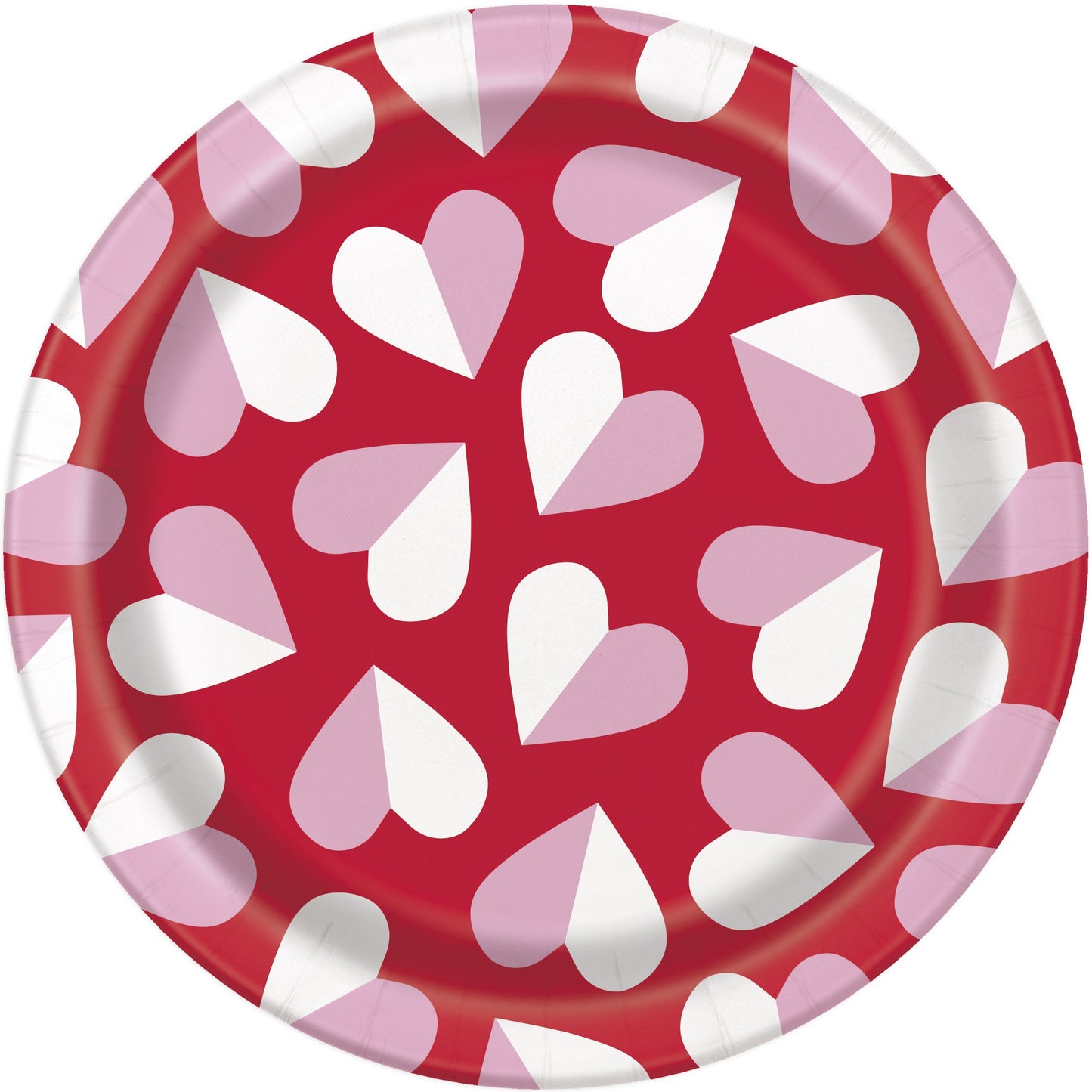 Charming Hearts Round 7" Dessert Plates  - 8ct