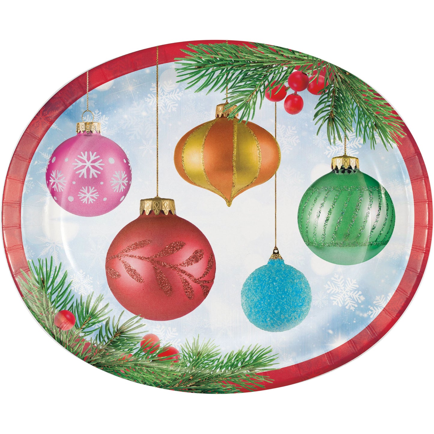 Bright Ornaments Oval Platters - 8ct