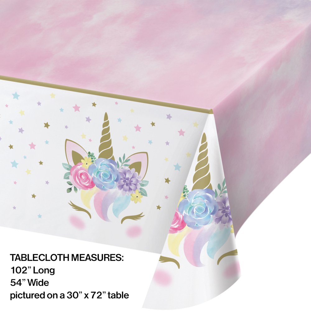 Unicorn Baby 54" x 102" Plastic Table Cover - 1 Pack