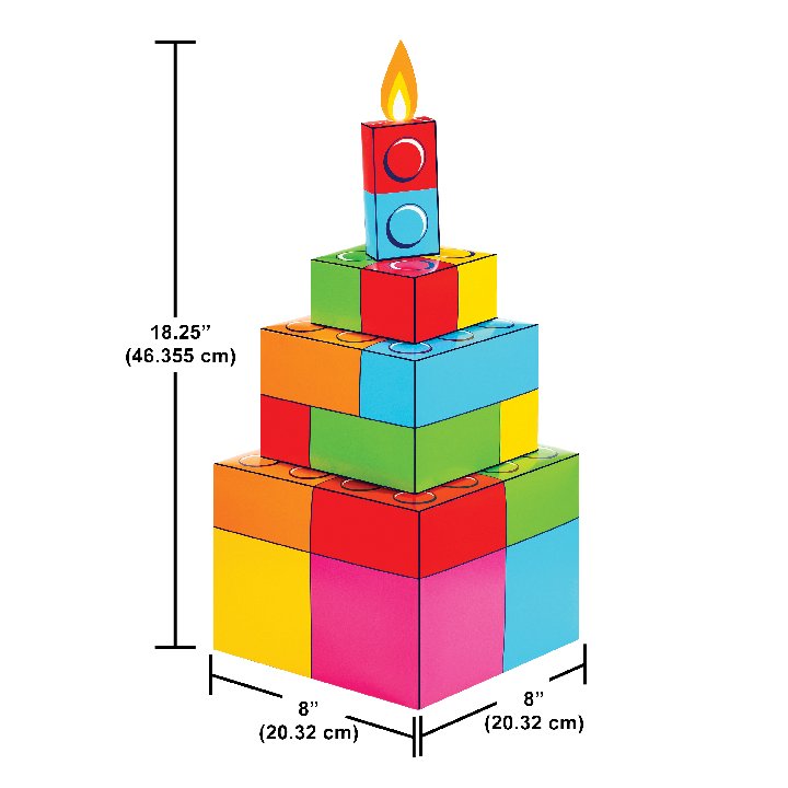 Block Bash Building Block Party 3D Centerpiece - 1ct