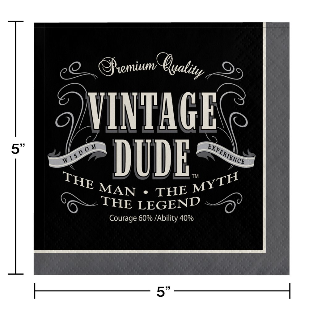 Vintage Dude Beverage Napkins - 16ct