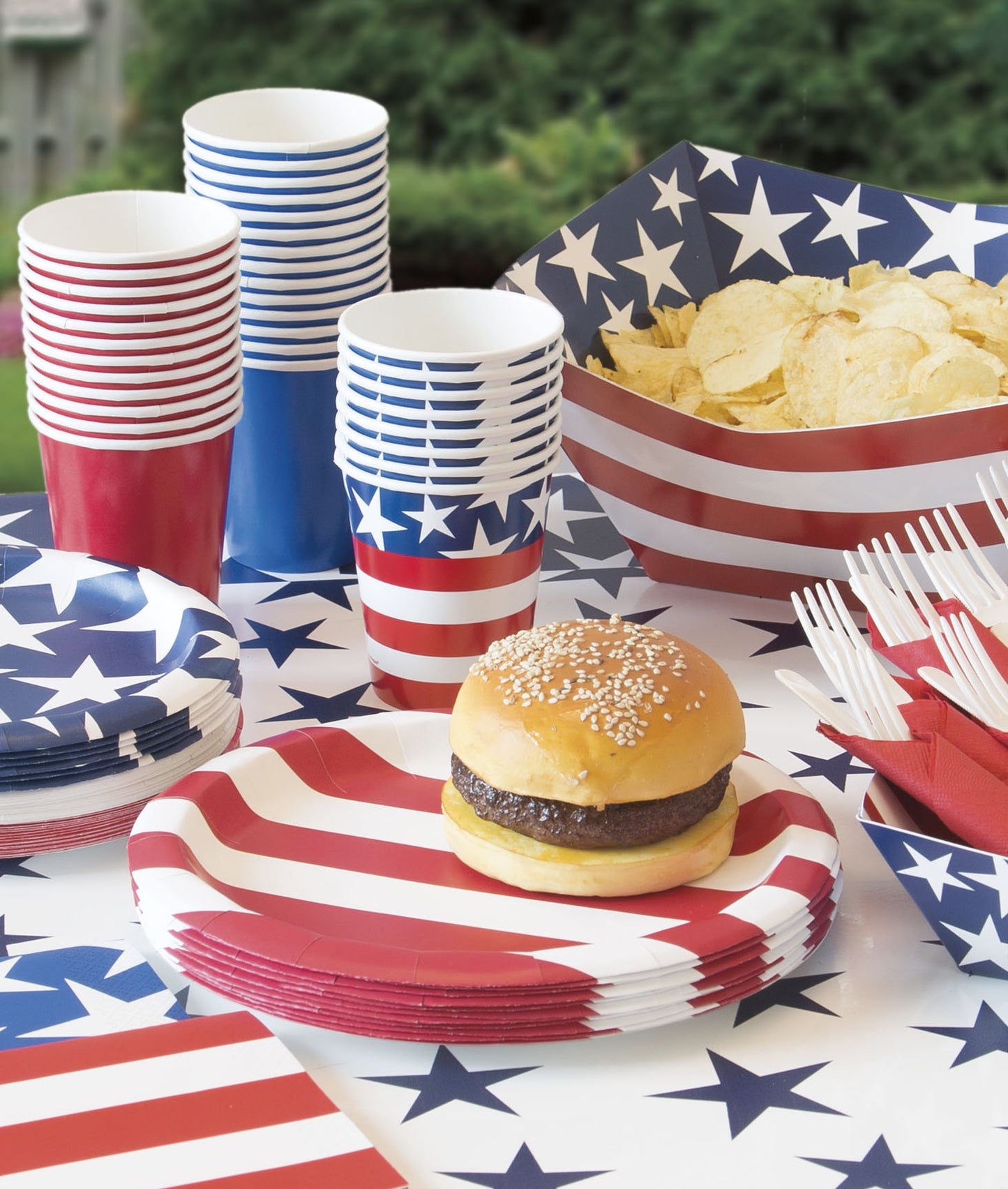 Stars & Stripes Patriotic 9" Paper Plates - 8ct